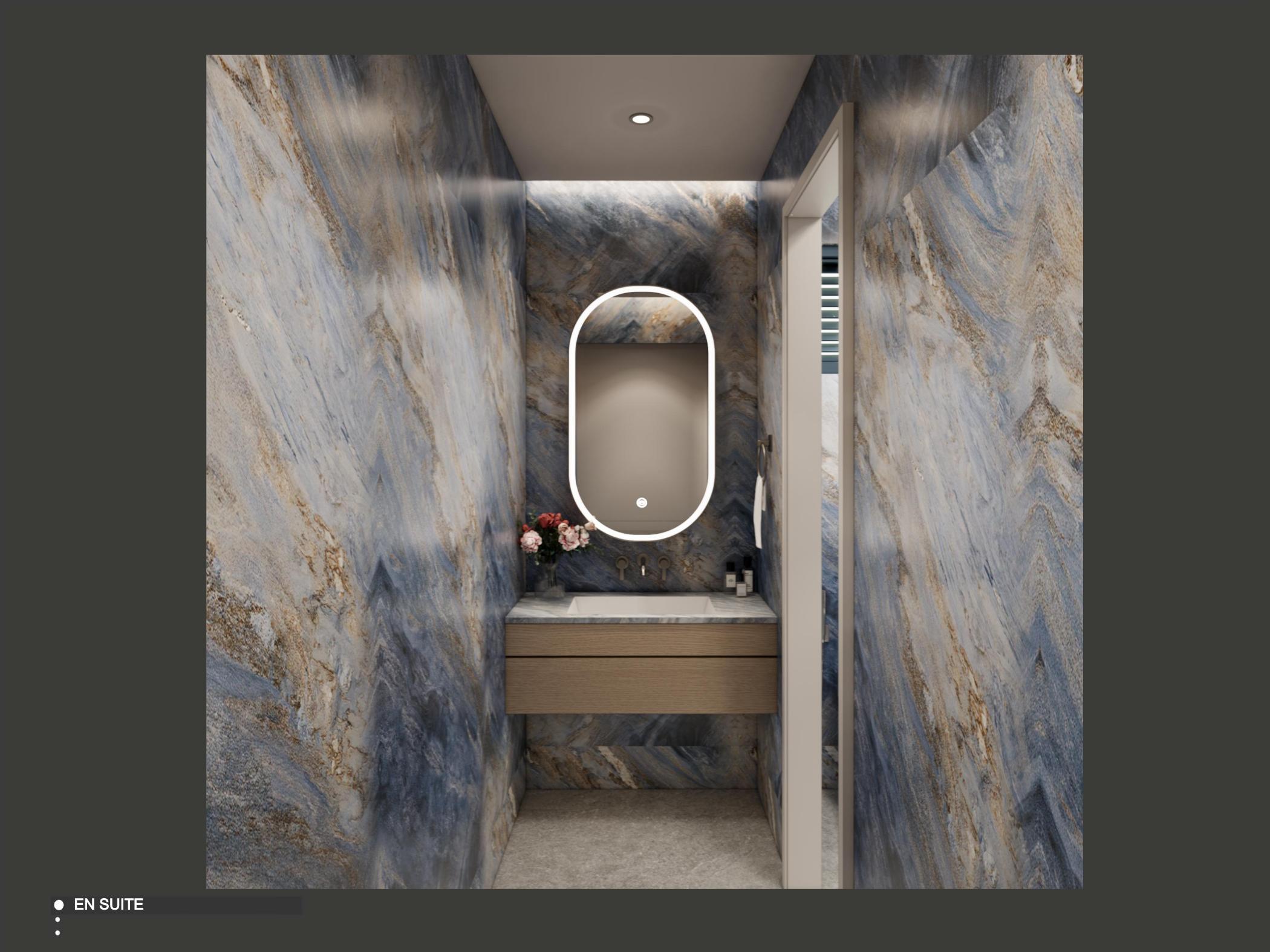 Blue stone ensuite render for an Australian villa sourcing project