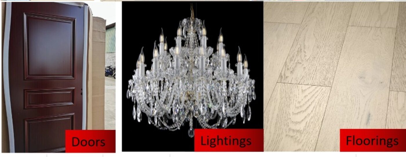 Door, chandelier and flooring selections supplied for an Arizona project