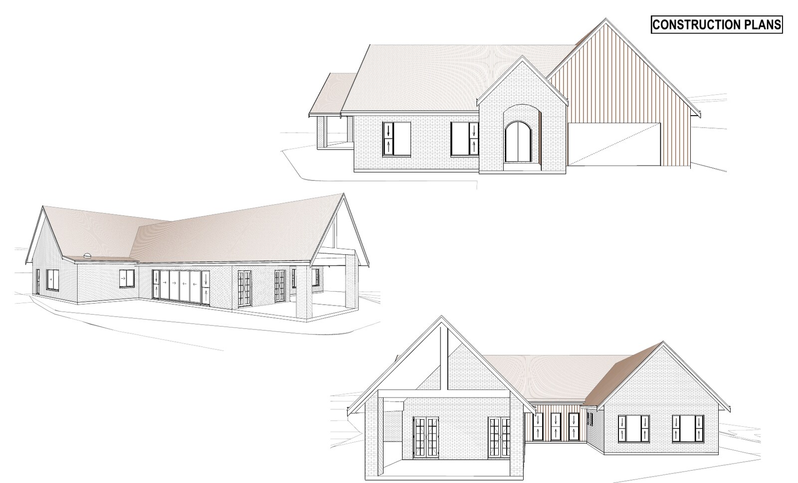 Architectural facade perspectives for the Pink House