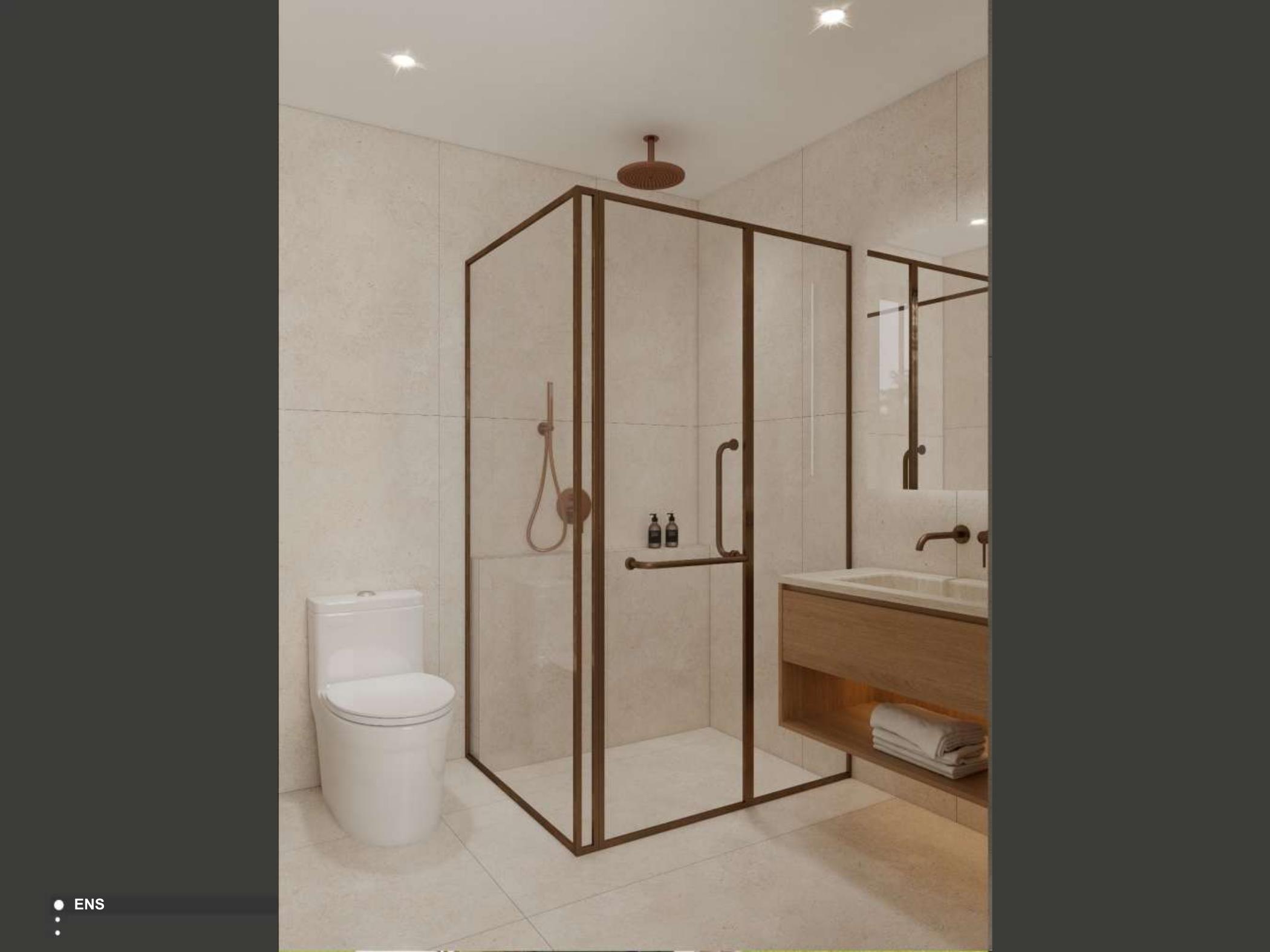 Bathroom render for the Sydney villa